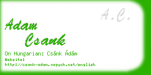 adam csank business card