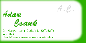 adam csank business card